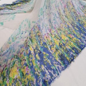 Chiffon Imprimat Alb / Multicolor - imagine 5