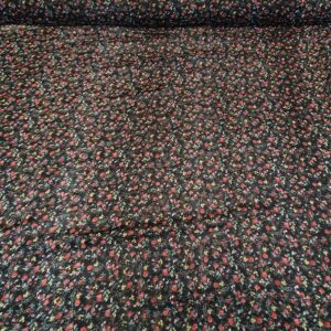 Chiffon Imprimat Negru Cu Floricele - imagine 3