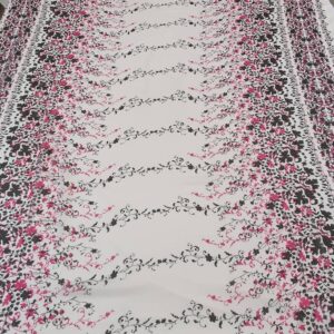 Chiffon Imprimat Alb / Ciclam - imagine 2