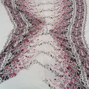 Chiffon Imprimat Alb / Ciclam - imagine 3