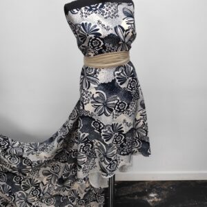 Barbie / Viena Imprimat Navy-Roz Pudra Frunze - imagine 4