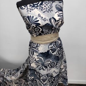 Barbie / Viena Imprimat Navy-Roz Pudra Frunze - imagine 3