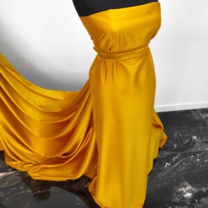 Tafta Elastica Ducesa Satinata Mustar - imagine 6