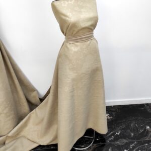 Stofa Velur Embosat Bej Floral - imagine 2