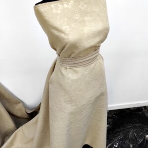 Stofa Velur Embosat Bej Floral - imagine 1