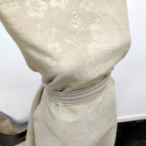 Stofa Velur Embosat Bej Floral - imagine 3