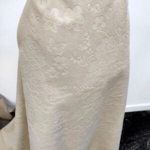 Stofa Velur Embosat Bej Floral - imagine 5