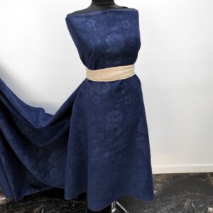 Stofa Velur Embosat Bluemarin Floral - imagine 1