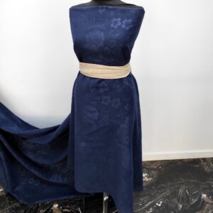 Stofa Velur Embosat Bluemarin Floral - imagine 3