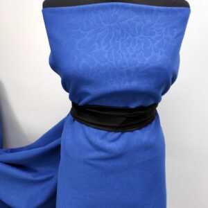 Stofa Velur Embosat Albastru Floral - imagine 3