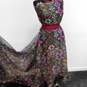 Tulle Negru Brodat Traditional Romb - imagine 2