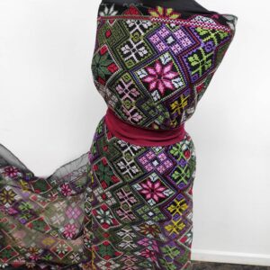 Tulle Negru Brodat Traditional Romb - imagine 4