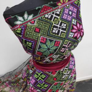 Tulle Negru Brodat Traditional Romb - imagine 3