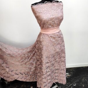 Dantela Brodata Pe Tull Dream Flower Roz Pudra - imagine 2
