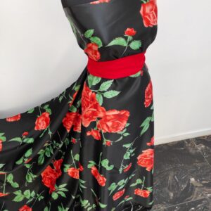 Tafta Fixa Ducesa Negru Trandafiri Rosii - imagine 4