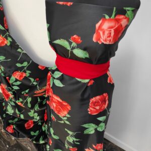 Tafta Fixa Ducesa Negru Trandafiri Rosii - imagine 2