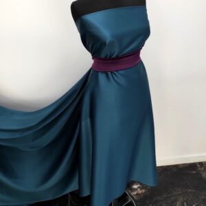 Tafta Elastica Ducesa Satinata Verde Turcoaz - imagine 2