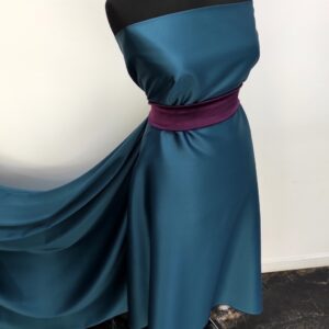 Tafta Elastica Ducesa Satinata Verde Turcoaz - imagine 4