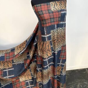 Jerse Burbery Imprimat Animal Print Navy - imagine 2