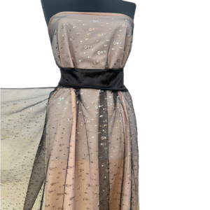 Tulle Diafan cu Aplicatii Argintii – Baza Neagra - imagine 4