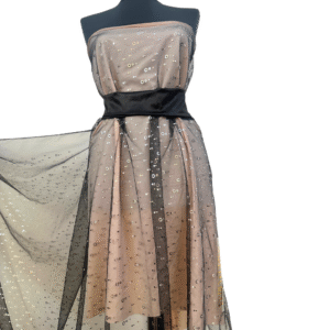Tulle Diafan cu Aplicatii Argintii – Baza Neagra - imagine 2