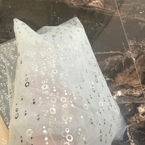 Tulle Diafan cu Aplicatii Argintii – Baza Bleu - imagine 5