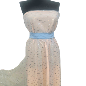 Tulle Diafan cu Aplicatii Argintii – Baza Bleu - imagine 3