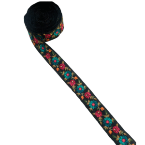 Banda Pasmanterie Brodata pe Bumbac - 5cm - imagine 4