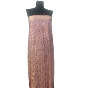 Tulle cu Paiete si Margelute Cusute - Roz Pudra - imagine 3