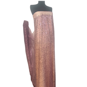 Tulle cu Paiete si Margelute Cusute - Roz Pudra - imagine 4