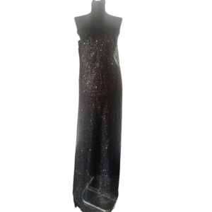 Tulle cu Paiete si Margelute Cusute - Negru - imagine 3