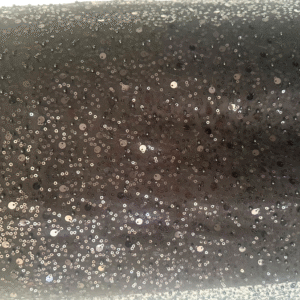 Tulle cu Paiete si Margelute Cusute - Negru