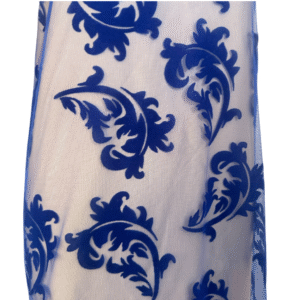 Dantela cu Frunze de Catifea – Albastru Regal