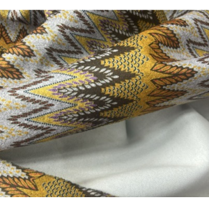 Stofa Eleganta cu Imprimeu ZIG ZAG – Mustar - imagine 2