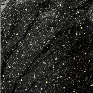 Tulle Negru cu Sclipici si Strasuri - imagine 3