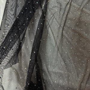 Tulle Negru cu Sclipici si Strasuri - imagine 5