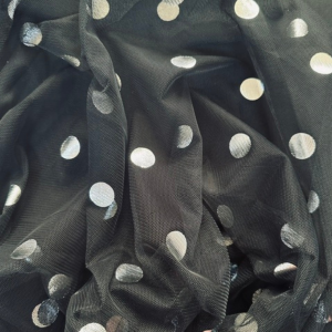 Tulle Negru cu Buline Argintii - imagine 4