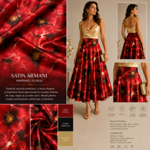 Satin Armani cu imprimeu floral - imagine 4