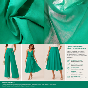 Bumbac 100% – Betty verde smarald - imagine 2