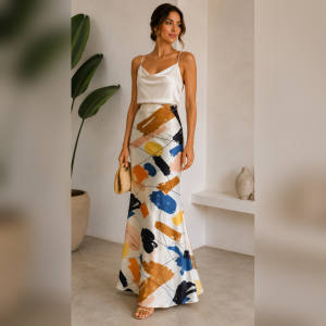 Satin Armani cu imprimeu abstract - imagine 2