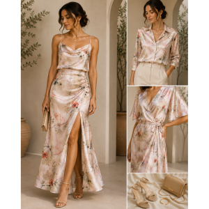 Satin Armani cu imprimeu floral - pastel - imagine 2
