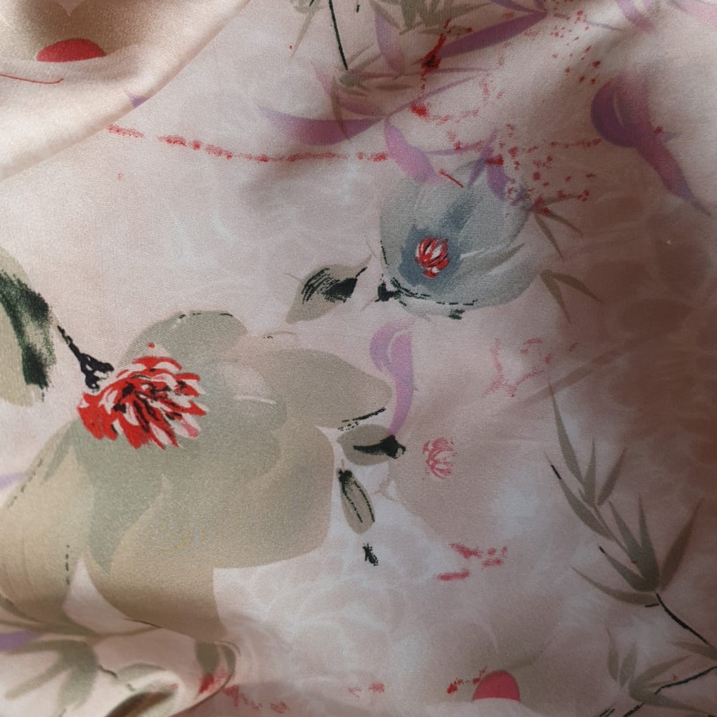 Satin Armani cu imprimeu floral - pastel