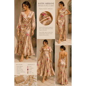 Satin Armani imprimeu floral și rodii - imagine 2
