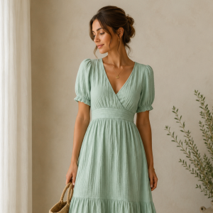 Bumbac Barena - Muselina Verde Salvie - imagine 3