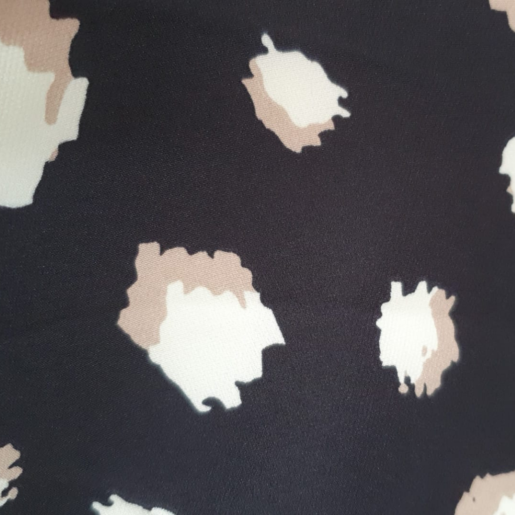 Barbie/Viena imprimat negru cu print alb si maro