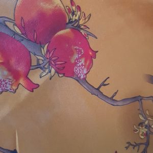 Satin Armani imprimeu floral și rodii