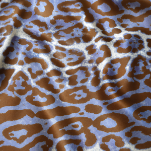 Satin imprimat Armani – imprimeu animal print negru și bleumarin - imagine 1